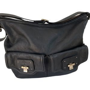 Cole Haan black leather cross body bag